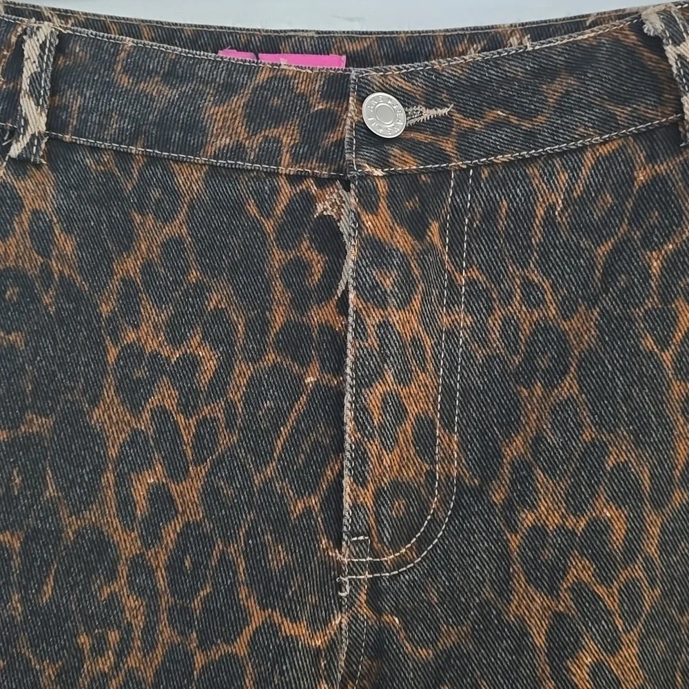Edikted Print Straight Leg Jeans